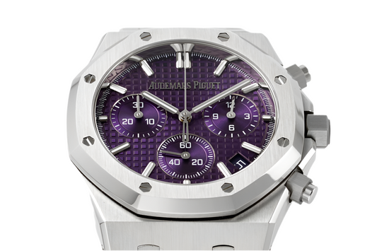 AP Royal Oak Purple Dial White Gold Plated Chronograph
