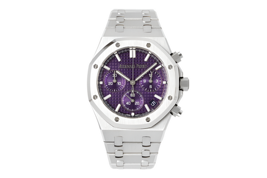 AP Royal Oak Purple Dial White Gold Plated Chronograph